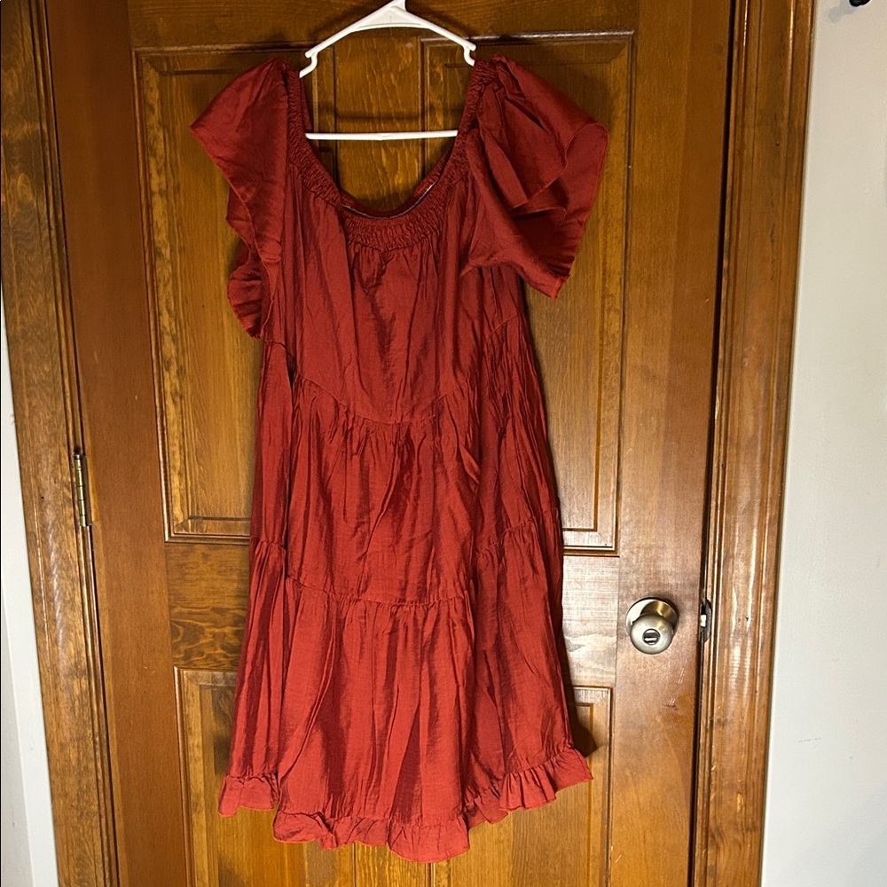 SHEIN Rust High Low Dress